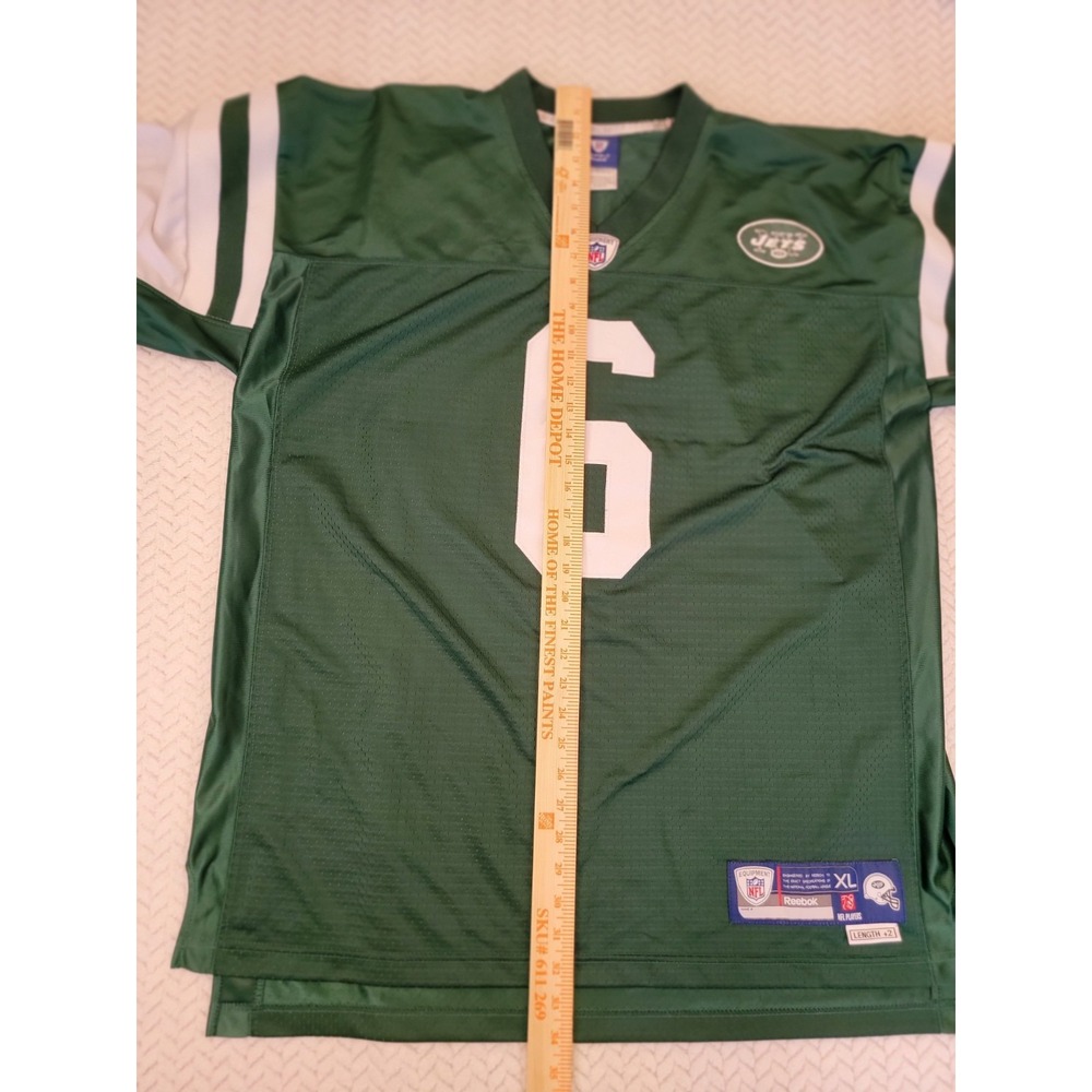 New York Jets Football Jersey Mens XL Green NFL Football Mark Sanchez 6 Reebok - Picture 7 of 7